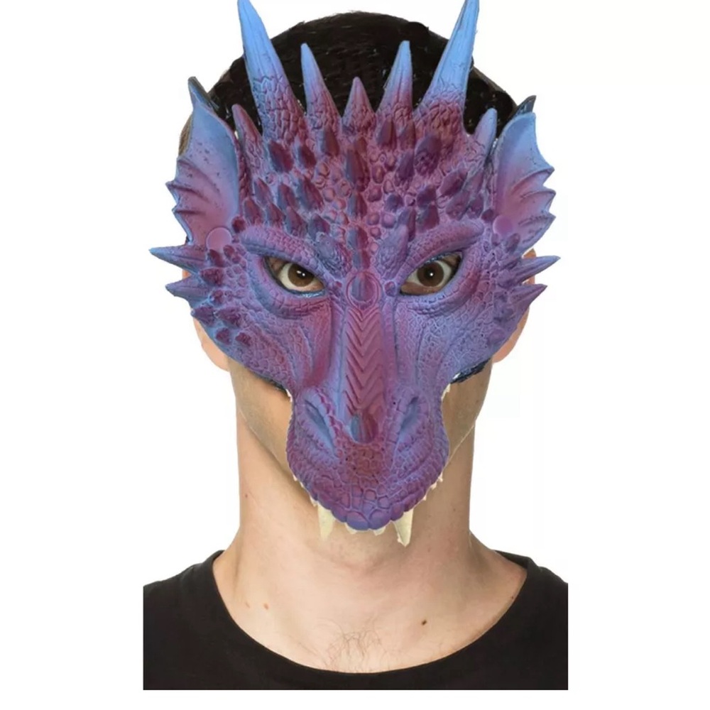Hms Mythical Purple Dragon Mask Soft Adult Costume Accessory Size One Size